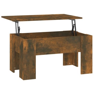 vidaXL Τραπεζάκι Σαλονιού Καπνιστή Δρυς 79x49x41cm Επεξεργασμ. Ξύλο 1 τεμ.