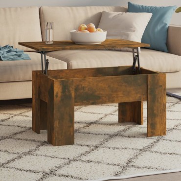 vidaXL Τραπεζάκι Σαλονιού Καπνιστή Δρυς 79x49x41cm Επεξεργασμ. Ξύλο 1 τεμ.