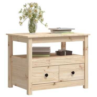 vidaXL Τραπεζάκι Σαλονιού Γκρι 71x49x55cm από Μασίφ Ξύλο Πεύκου 1 τεμ.