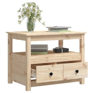vidaXL Τραπεζάκι Σαλονιού Γκρι 71x49x55cm από Μασίφ Ξύλο Πεύκου 1 τεμ.