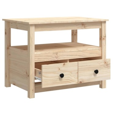 vidaXL Τραπεζάκι Σαλονιού Γκρι 71x49x55cm από Μασίφ Ξύλο Πεύκου 1 τεμ.