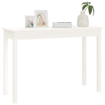 vidaXL Τραπέζι Κονσόλα Λευκό 110x40x75cm από Μασίφ Ξύλο Πεύκου 1 τεμ.