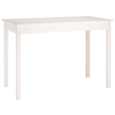 vidaXL Τραπεζαρία Λευκή 110x55x75cm από Μασίφ Ξύλο Πεύκου 1 τεμ.