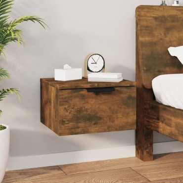 vidaXL Κομοδίνα Επιτοίχια 2 τεμ. Καπνιστή Δρυς 34x30x20cm