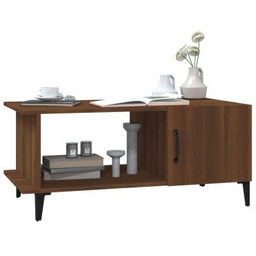 vidaXL Τραπεζάκι Σαλονιού Καφέ Δρυς 90x50x40cm Επεξεργασμένο Ξύλο 1 τεμ.