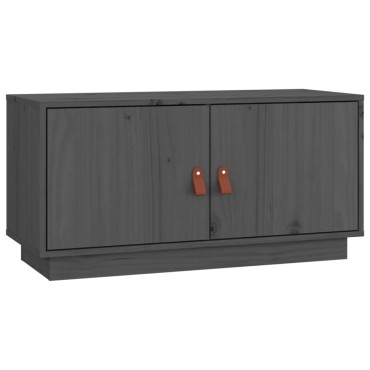 vidaXL Έπιπλο Τηλεόρασης Γκρι 80x34x40cm από Μασίφ Ξύλο Πεύκου