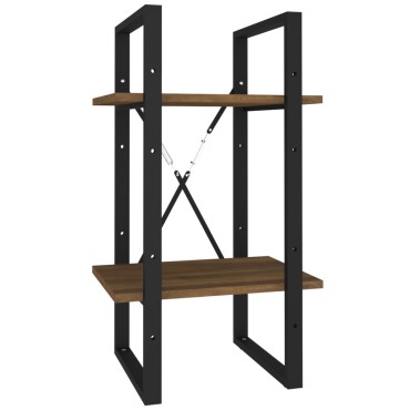 vidaXL Βιβλιοθήκη με 2 Ράφια Καφέ Δρυς 40x30x70cm Επεξεργ. Ξύλο 1 τεμ.