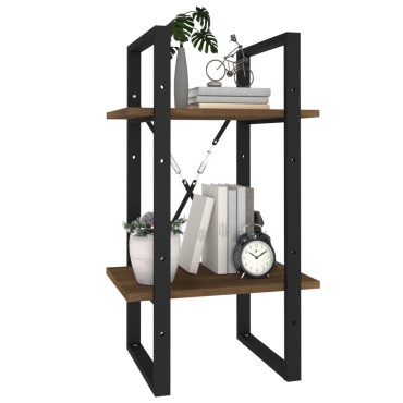vidaXL Βιβλιοθήκη με 2 Ράφια Καφέ Δρυς 40x30x70cm Επεξεργ. Ξύλο 1 τεμ.