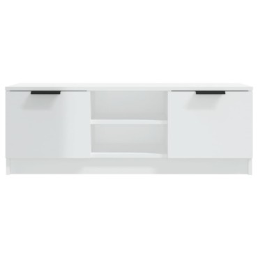 vidaXL Έπιπλο Τηλεόρασης Γυαλ. Λευκό 102x35x36,5cm Επεξεργασμένο Ξύλο