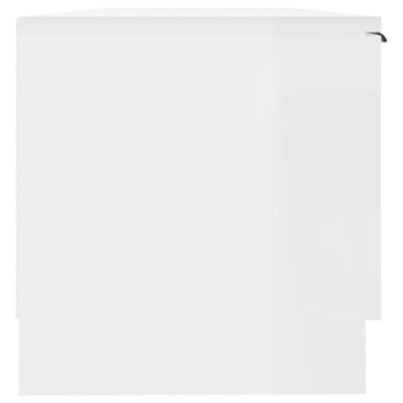 vidaXL Έπιπλο Τηλεόρασης Γυαλ. Λευκό 102x35x36,5cm Επεξεργασμένο Ξύλο