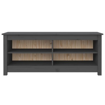 vidaXL Παπουτσοθήκη Γκρι 110x38x45,5cm από Μασίφ Ξύλο Πεύκου