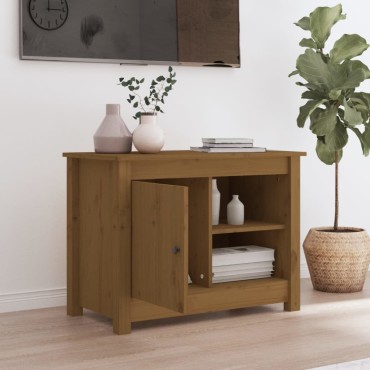 vidaXL Έπιπλο Τηλεόρασης Μελί 70x36,5x52cm από Μασίφ Ξύλο Πεύκου