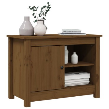 vidaXL Έπιπλο Τηλεόρασης Μελί 70x36,5x52cm από Μασίφ Ξύλο Πεύκου