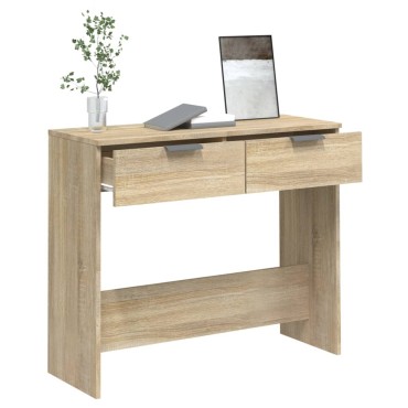 vidaXL Τραπέζι Κονσόλα Sonoma Δρυς 90x36x75cm Επεξεργασμένο Ξύλο 1 τεμ.