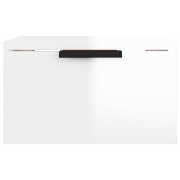 vidaXL Κομοδίνο Επιτοίχιο Γυαλιστερό Λευκό 34x30x20cm 1 τεμ.