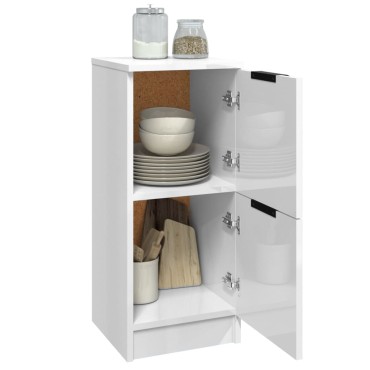 vidaXL Ντουλάπια Γυαλ. Λευκό 30x30x70cm Επεξεργασμένο Ξύλο 1 τεμ.