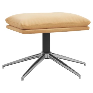 vidaXL Υποπόδιο Κρεμ 60x60x35cm από Ύφασμα Μικροϊνών 1 τεμ.