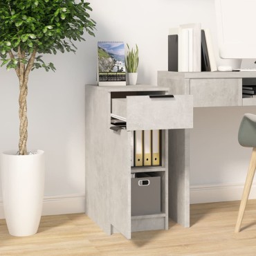 vidaXL Ντουλάπι Γραφείου Γκρι Σκυροδ. 100x50x75cm Επεξεργασμένο Ξύλο 1 τεμ.