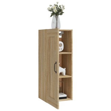 vidaXL Ντουλάπι Κρεμαστό Sonoma Δρυς 35x34x90cm Επεξεργασμένο Ξύλο 1 τεμ.