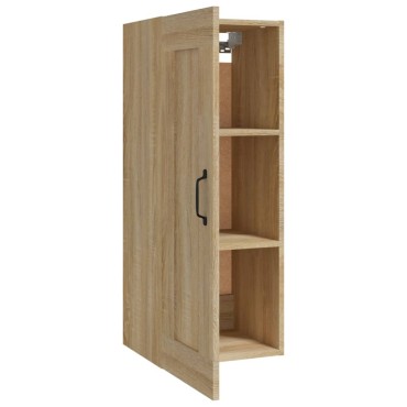vidaXL Ντουλάπι Κρεμαστό Sonoma Δρυς 35x34x90cm Επεξεργασμένο Ξύλο 1 τεμ.