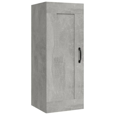 vidaXL Ντουλάπι Κρεμαστό Γκρι Σκυροδέματος 35x34x90cm Επεξ. Ξύλο 1 τεμ.