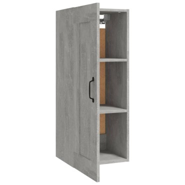 vidaXL Ντουλάπι Κρεμαστό Γκρι Σκυροδέματος 35x34x90cm Επεξ. Ξύλο 1 τεμ.