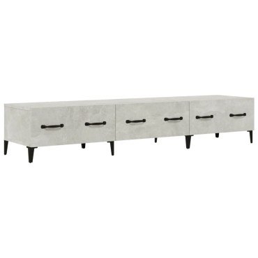 vidaXL Έπιπλο Τηλεόρασης Γκρι Σκυροδέματος 150x34,5x30cm Επεξ. Ξύλο