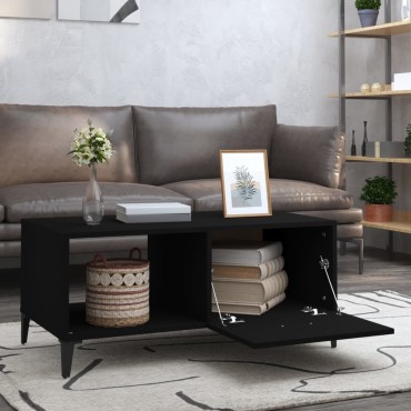 vidaXL Τραπεζάκι Σαλονιού Μαύρο 90x50x40cm Επεξεργασμένο Ξύλο 1 τεμ.