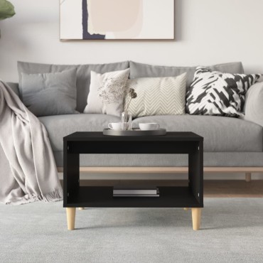 vidaXL Τραπεζάκι Σαλονιού Μαύρο 60x50x40cm από Επεξεργασμένο Ξύλο 1 τεμ.