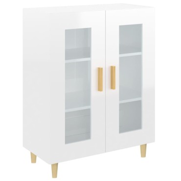 vidaXL Ντουλάπι Γυαλιστερό Λευκό 69,5x34x90cm Επεξεργασμένο Ξύλο 1 τεμ.