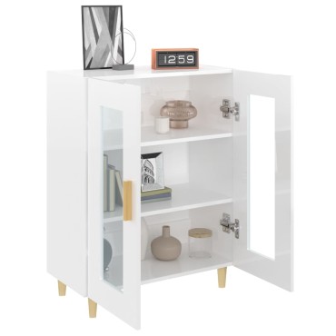 vidaXL Ντουλάπι Γυαλιστερό Λευκό 69,5x34x90cm Επεξεργασμένο Ξύλο 1 τεμ.