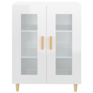 vidaXL Ντουλάπι Γυαλιστερό Λευκό 69,5x34x90cm Επεξεργασμένο Ξύλο 1 τεμ.