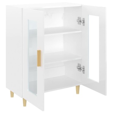 vidaXL Ντουλάπι Γυαλιστερό Λευκό 69,5x34x90cm Επεξεργασμένο Ξύλο 1 τεμ.