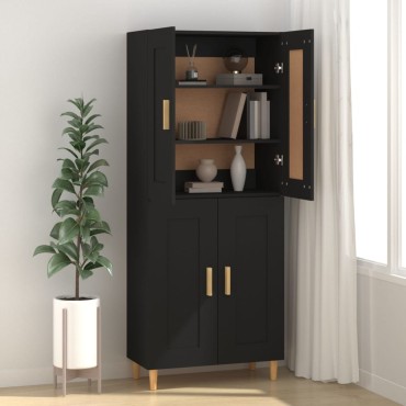 vidaXL Ντουλάπι Μαύρο 69,5x34x90cm από Επεξεργασμένο Ξύλο 1 τεμ.