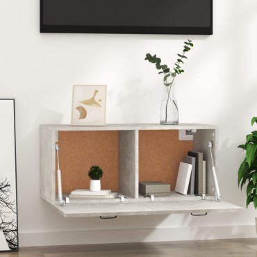 vidaXL Ντουλάπι Τοίχου Γκρι Σκυρ. 80x36,5x35cm Επεξεργασμένο Ξύλο 1 τεμ.