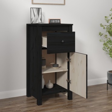 vidaXL Ντουλάπι Μαύρος 40x35x80cm από Μασίφ Ξύλο Πεύκου 1 τεμ.