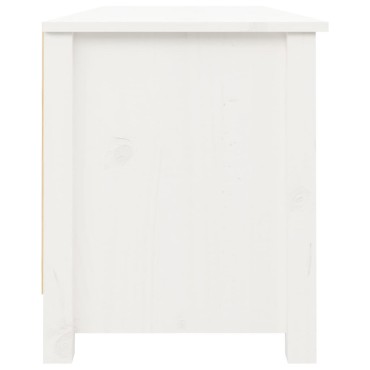 vidaXL Παπουτσοθήκη Λευκό 110x38x45,5cm από Μασίφ Ξύλο Πεύκου