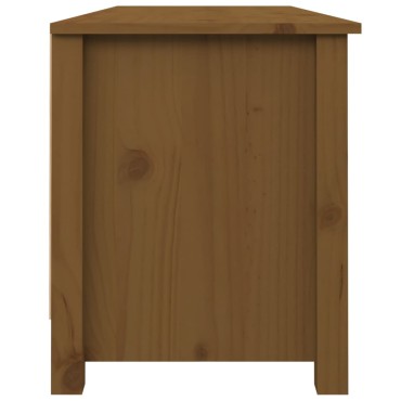 vidaXL Παπουτσοθήκη Μελί 110x38x45,5cm από Μασίφ Ξύλο Πεύκου