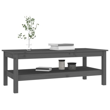 vidaXL Τραπεζάκι Σαλονιού Γκρι 110x50x40cm από Μασίφ Ξύλο Πεύκου 1 τεμ.