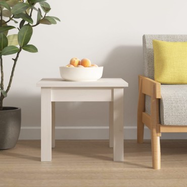 vidaXL Τραπεζάκι Σαλονιού Λευκό 35x35x30cm από Μασίφ Ξύλο Πεύκου 1 τεμ.