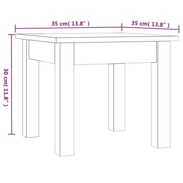 vidaXL Τραπεζάκι Σαλονιού Λευκό 35x35x30cm από Μασίφ Ξύλο Πεύκου 1 τεμ.
