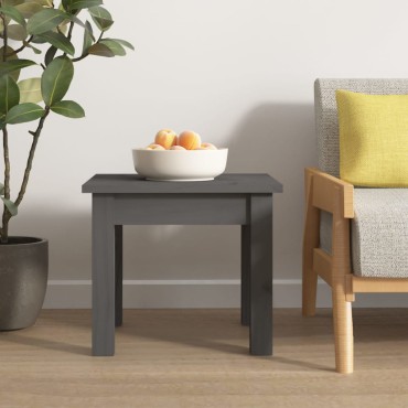 vidaXL Τραπεζάκι Σαλονιού Γκρι 35x35x30cm από Μασίφ Ξύλο Πεύκου 1 τεμ.