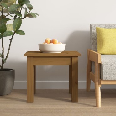 vidaXL Τραπεζάκι Σαλονιού Καφέ Μελί 35x35x30cm Μασίφ Ξύλο Πεύκου 1 τεμ.