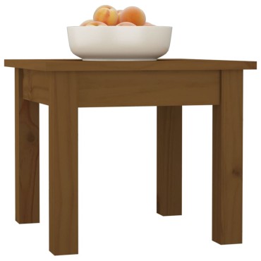 vidaXL Τραπεζάκι Σαλονιού Καφέ Μελί 35x35x30cm Μασίφ Ξύλο Πεύκου 1 τεμ.
