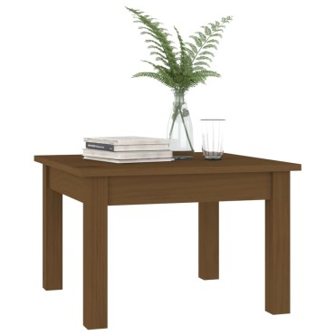vidaXL Τραπεζάκι Σαλονιού Καφέ Μελί 45x45x30cm Μασίφ Ξύλο Πεύκου 1 τεμ.
