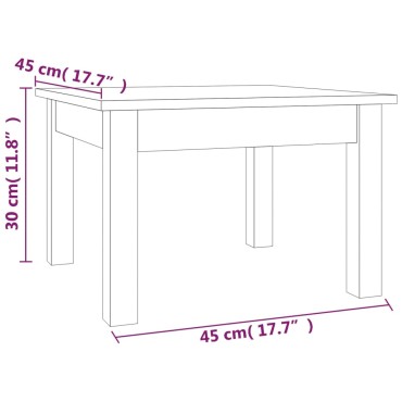 vidaXL Τραπεζάκι Σαλονιού Καφέ Μελί 45x45x30cm Μασίφ Ξύλο Πεύκου 1 τεμ.