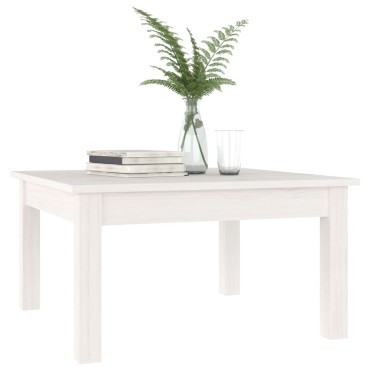 vidaXL Τραπεζάκι Σαλονιού Λευκό 55x55x30cm από Μασίφ Ξύλο Πεύκου 1 τεμ.