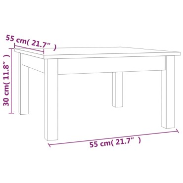 vidaXL Τραπεζάκι Σαλονιού Γκρι 55x55x30cm από Μασίφ Ξύλο Πεύκου 1 τεμ.