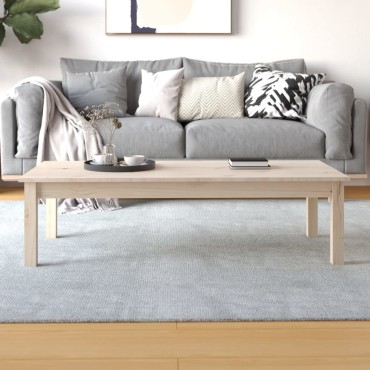 vidaXL Τραπεζάκι Σαλονιού Γκρι 110x50x30cm από Μασίφ Ξύλο Πεύκου 1 τεμ.