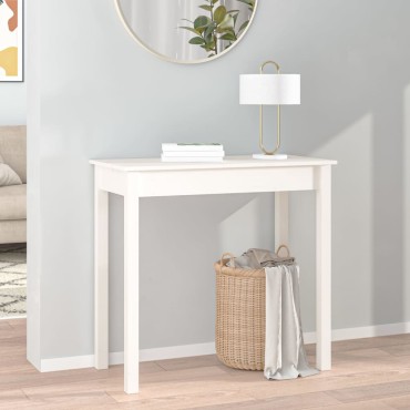 vidaXL Τραπέζι Κονσόλα Λευκό 80x40x75cm από Μασίφ Ξύλο Πεύκου 1 τεμ.